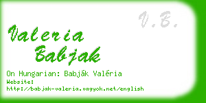 valeria babjak business card