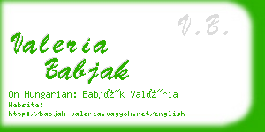 valeria babjak business card